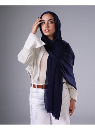 Cotton Sponge Modal Hijab for Women – Soft Breathable Head Scarf – Elegant Modest Fashion Head Wrap (Navy)